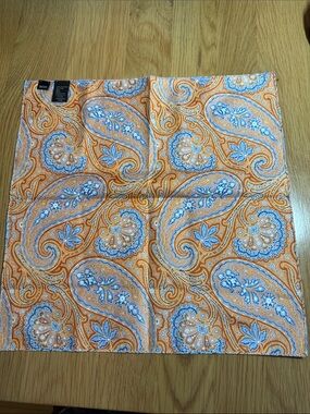 Boss Orange and Blue SILK Paisley Pocket Square
